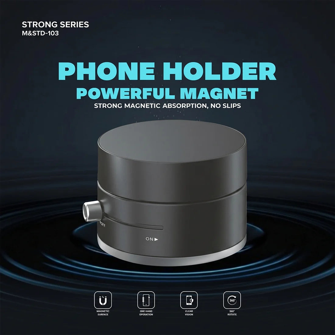 360° Magnetic Car Phone Holder – Strong MagSafe Mount | One-Hand Operation