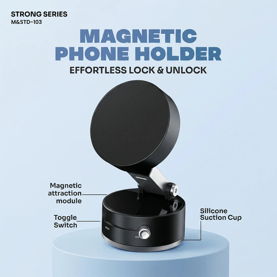 360° Magnetic Car Phone Holder – Strong MagSafe Mount | One-Hand Operation